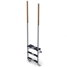 Escalera AstralPool ELEGANCE acero inoxidable con madera IPE